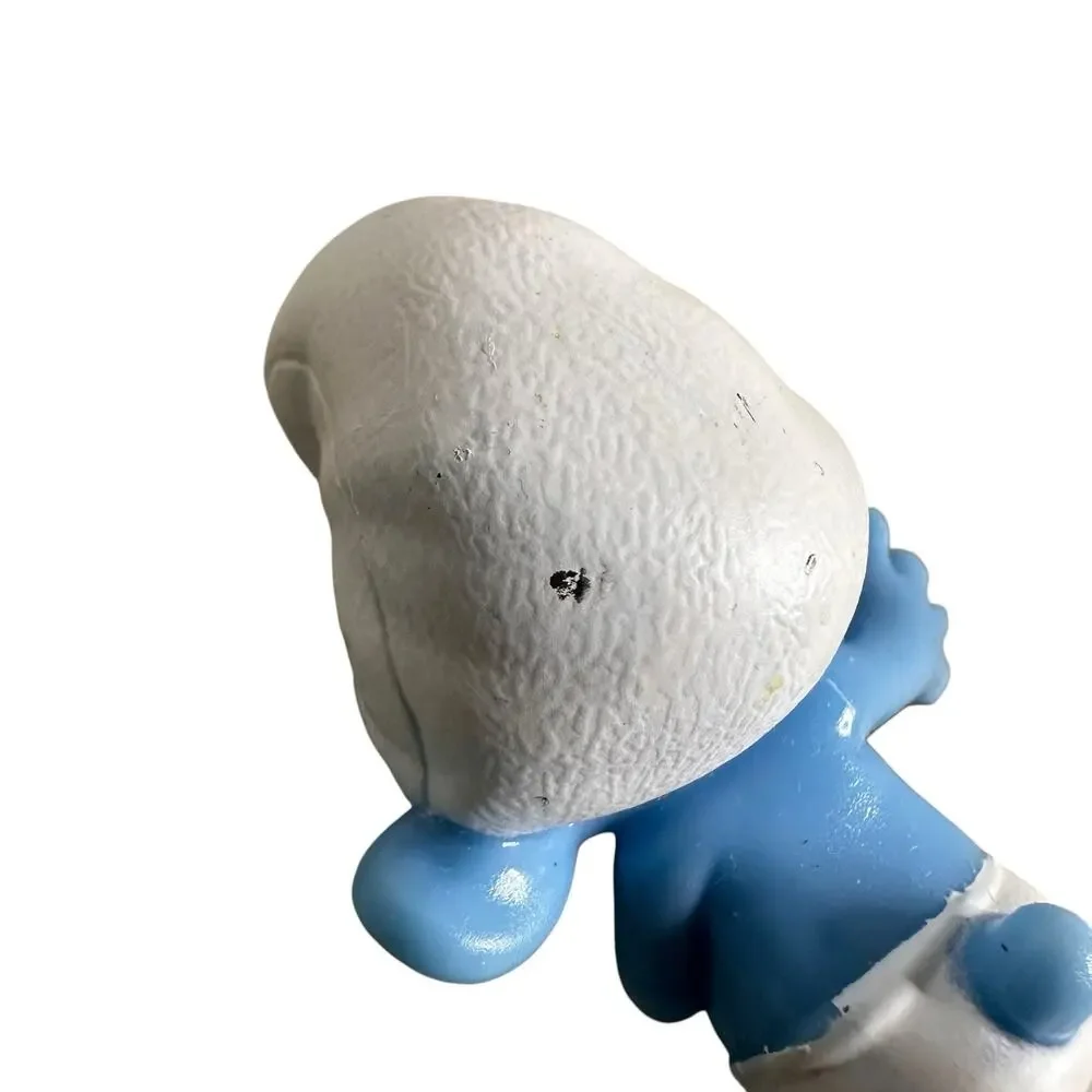 2011 Brainy Smurf Holding Cell Phone Figure McDonald's Toy Peyo Plastic Hard